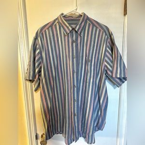 Vintage Blue Wrangler Men’s Rugged Wear Western Short Sleeve Shirt - Size XL